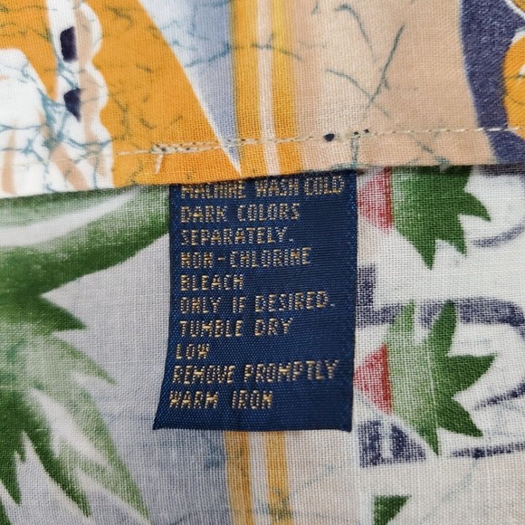 Men's Chaps Multicolored Hawaiian Shirt Short Sleeve Button Up Palm Trees, Sz XL - Picture 12 of 13